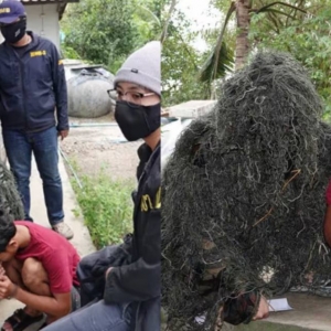 泰国一名警员为抓获涉嫌性侵12岁少女的男嫌犯，穿上了吉利服并爬过稻田 ...